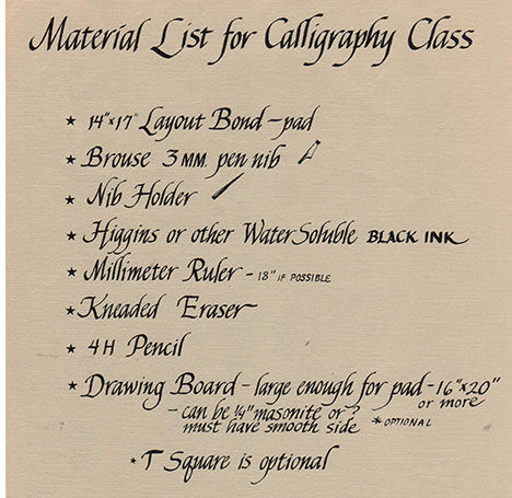 Materials-list-for-Calligraphy